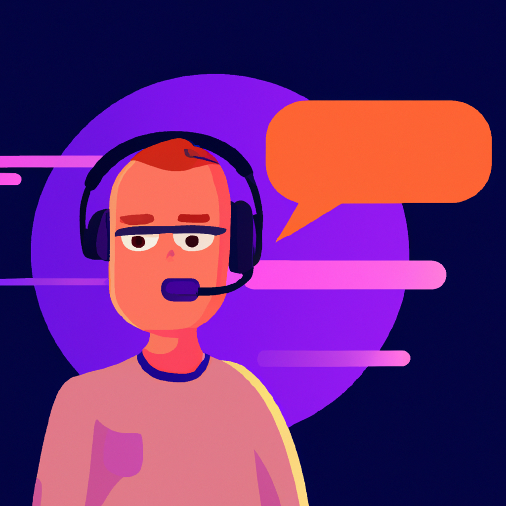 Customer support illustration with headset agent ready to help